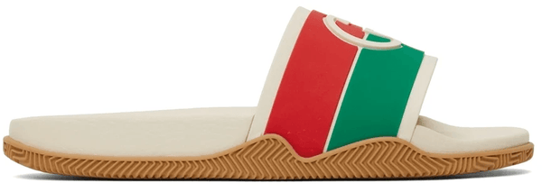 Sandale à glissière GUCCI blanc cassé à verrouillage G