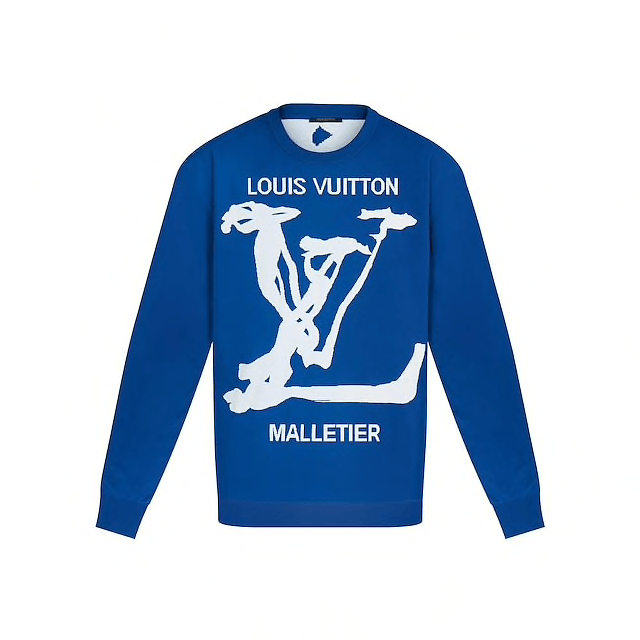 MEN LOUIS VUITTON SCRIBBLES INTARSIA sweatshirt CREWNECK