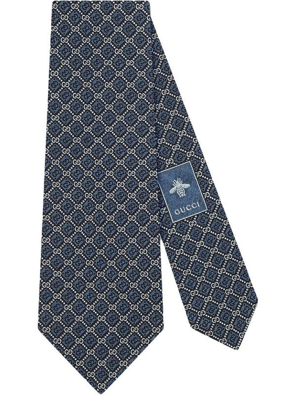 Gucci GG rhombus motif silk tie