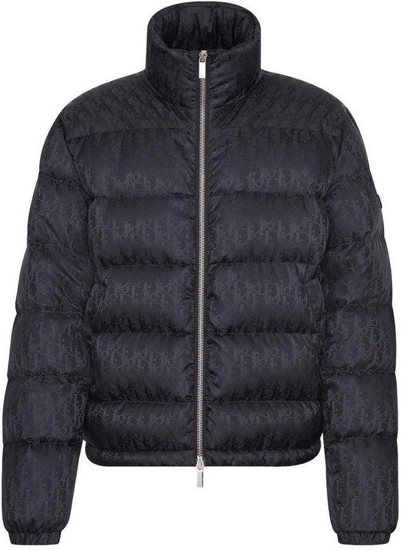 Dior ACOLCHADO DE PLUMAS NEGRO CON ESTAMPADO DIOR OBLIQUE