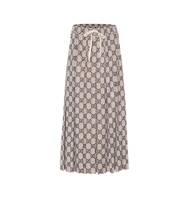 GUCCI GG pleated jersey midi skirt
