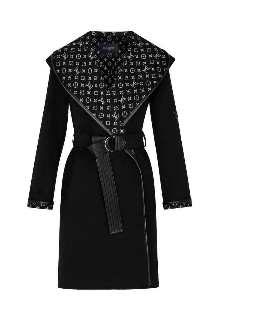 LOUIS VUITTON HOODED WRAP COAT