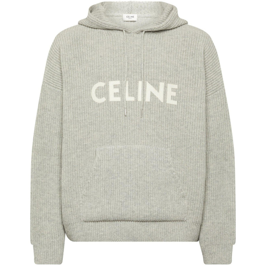 Pull à capuche Celine en laine côtelée
