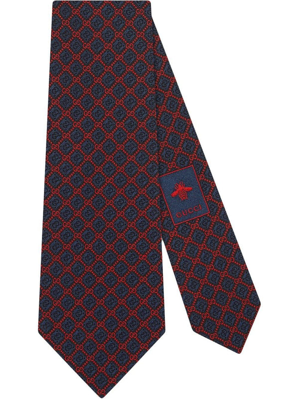 Gucci GG rhombus motif silk tie