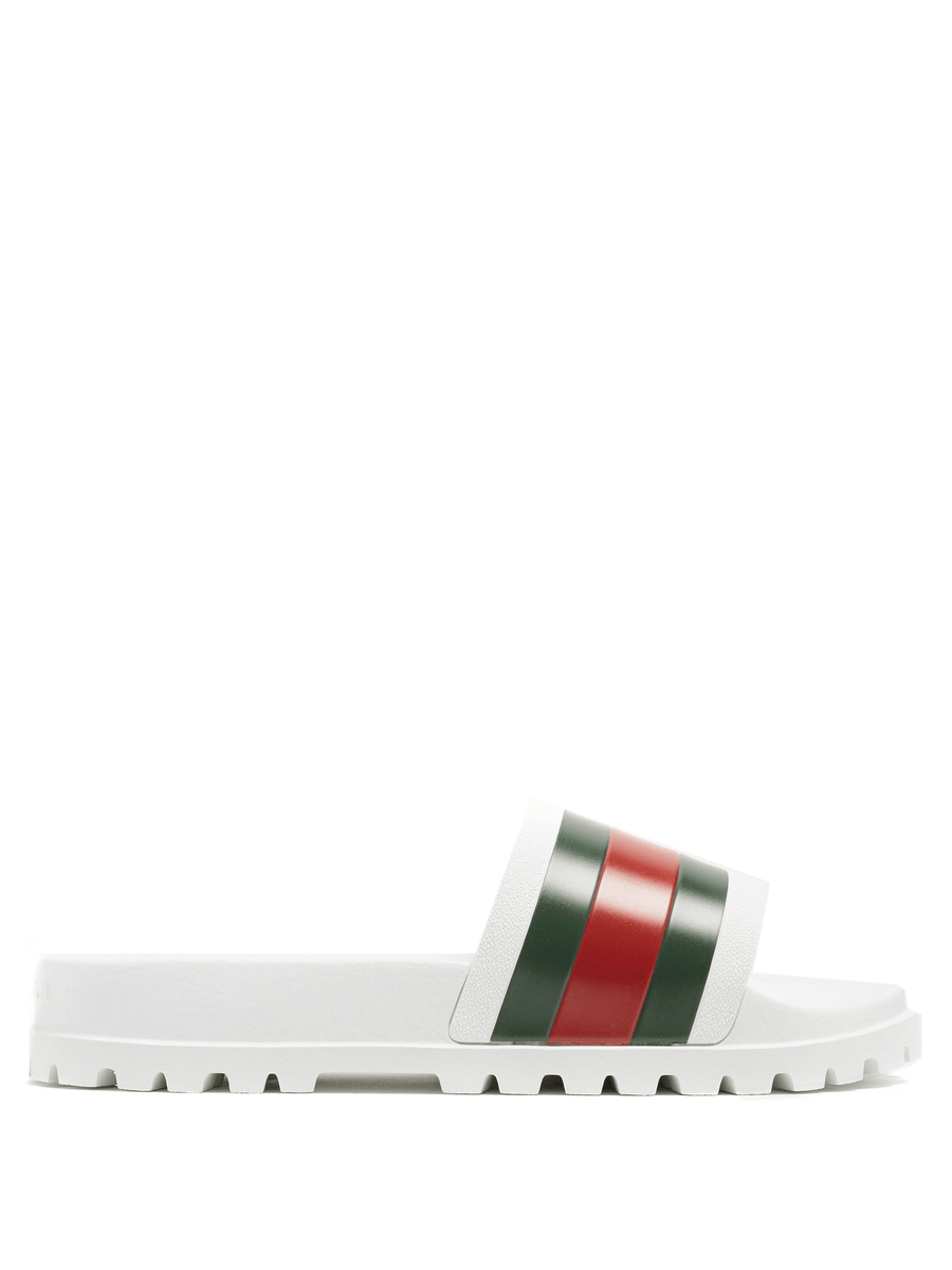 Sandalia tipo chancla Gucci Web para Hombre en Blanco 