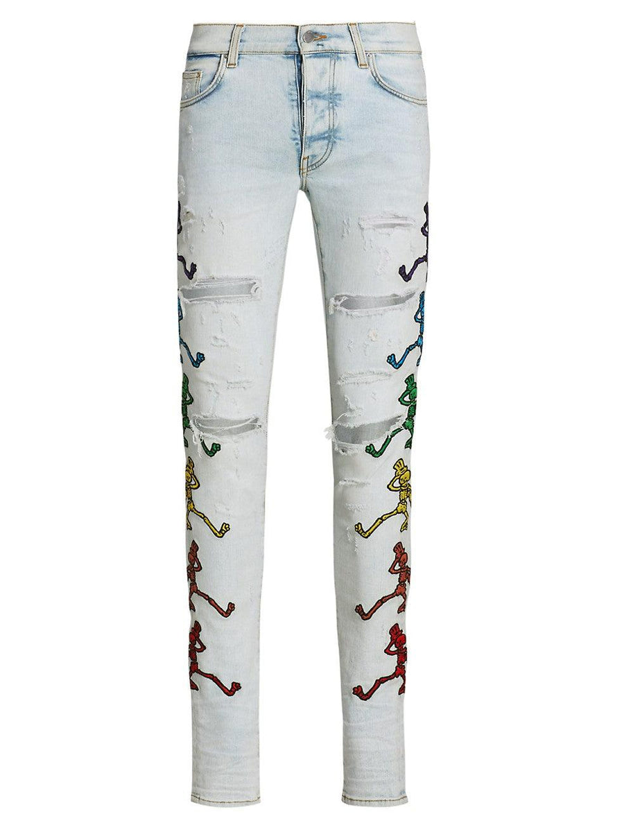 AMIRI Grateful Dead Dancing Squelette JEAN SKINNY