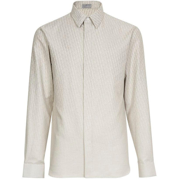 MEN DIOR Oblique jacquard gradient cotton shirt