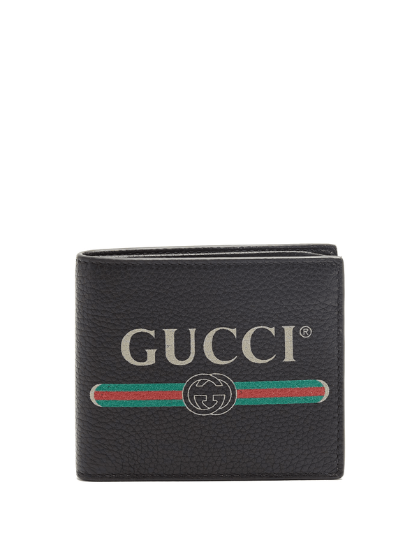 Men Gucci Print leather bi-fold wallet