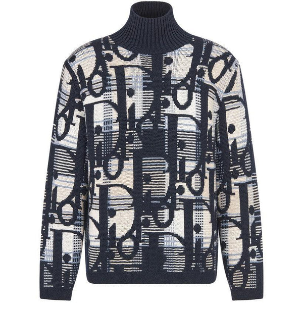 Jersey Dior Oblique con cuello mao y motivo escocés