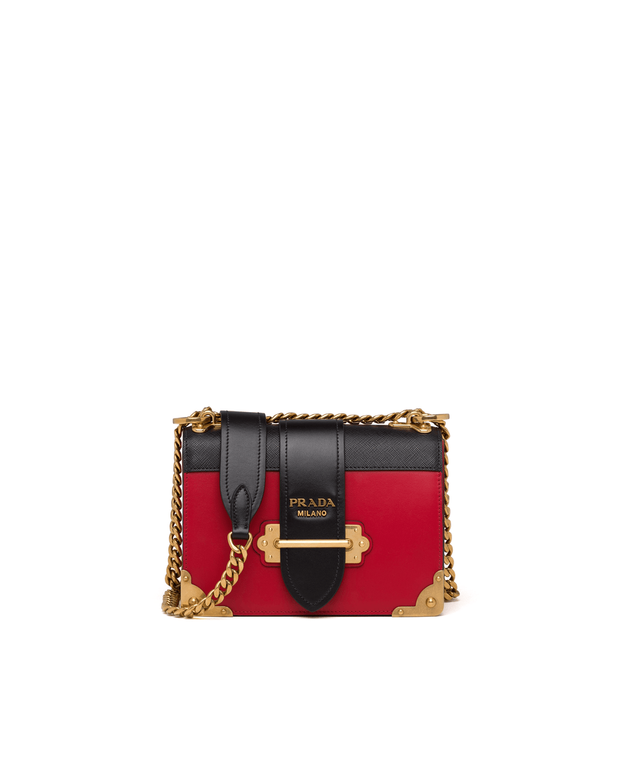 Leather Prada Cahier Shoulder Bag
