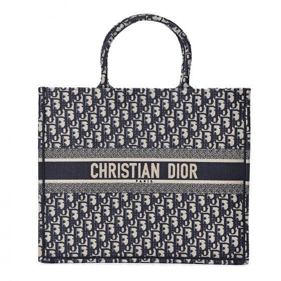 LARGE CHRISTIAN DIOR Oblique Book Tote Bleu Multicolor