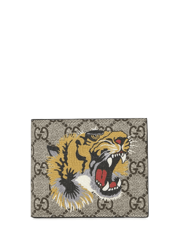 Gucci Large Tiger print GG Supreme wallet