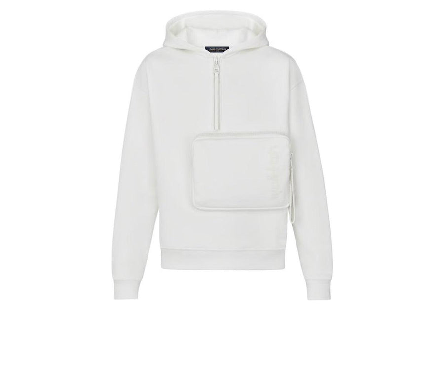 HOMME LOUIS VUITTON SWEAT À CAPUCHE DEMI-ZIPPÉ 3D POCHE PATCHÉE