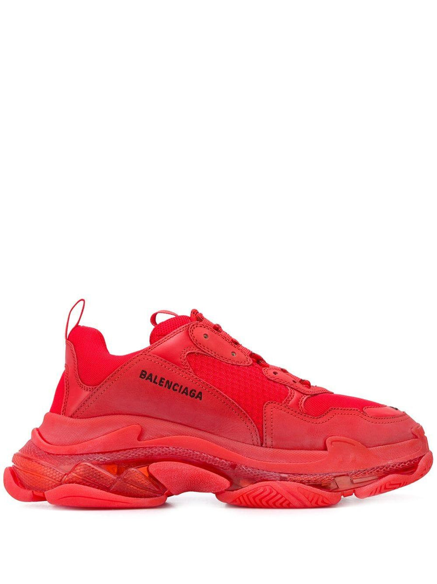 Men BALENCIAGA RED TRIPLE S CLEAR SOLE