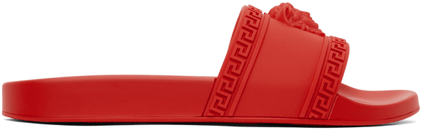 Hombre Versace Chanclas de piscina rojas Medusa