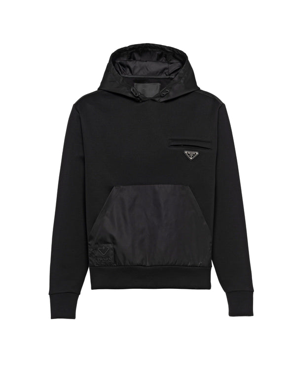 PRADA Sweat à capuche avec détails en nylon