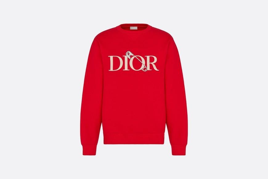 SWEATSHIRT  RED OVERSIZE DIOR AND JUDY BLAME