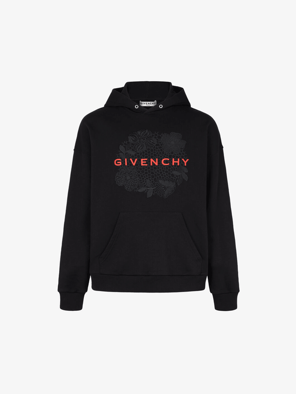 MEN GIVENCHY FLORAL EMBROIDERED HOODIE