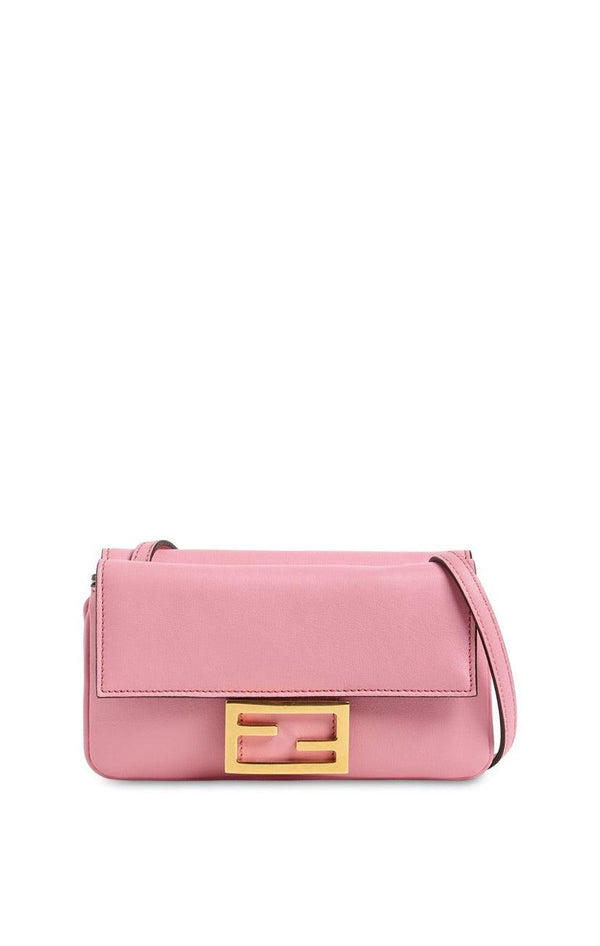 WOMEN FENDI FLAT BAGUETTE LEATHER SHOULDER BAG
