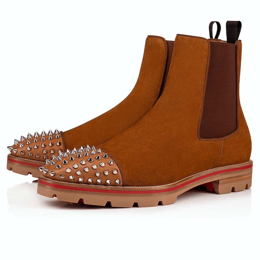 Men Louboutin Chelsea Boots Melon Spikes