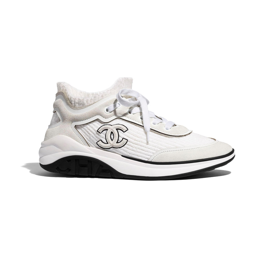Mujer Chanel Tejido, piel de becerro ante y TPU Blanco 